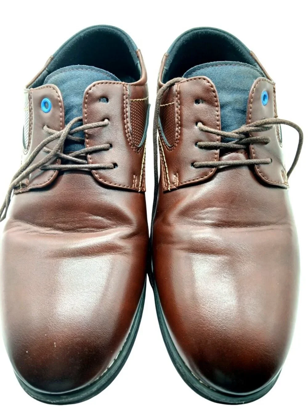 Gatsby Mens Lisse Brown Leather Lace Up Oxford Size 9.5 B No Stripe Dress Shoe